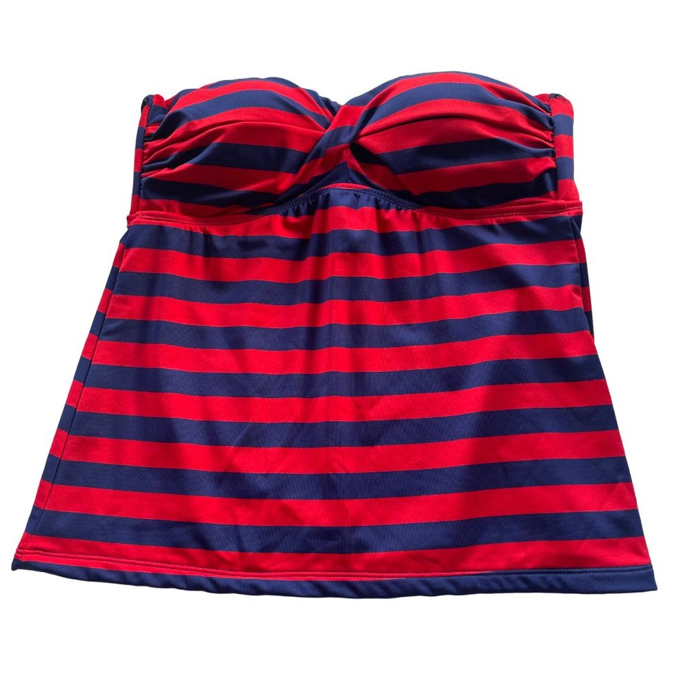 Large Strapless Navy and Red Missizo Top